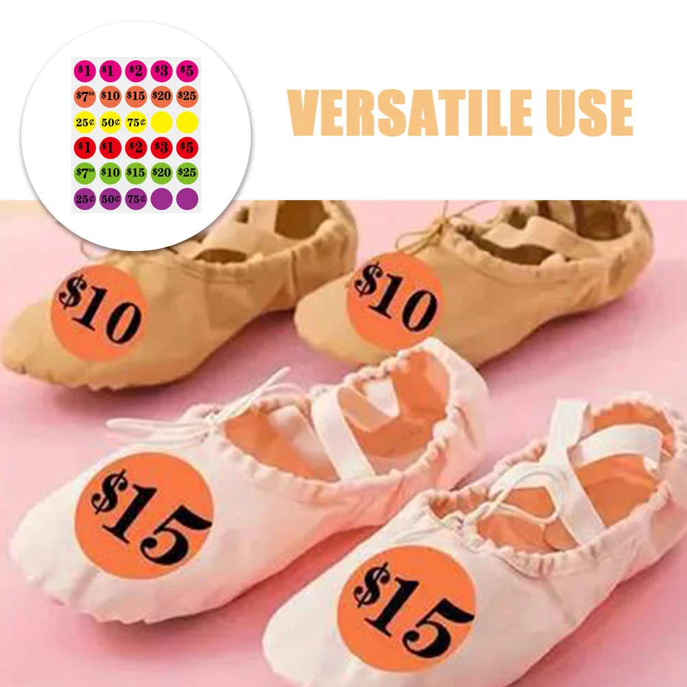 

6 Bags Price Tag Sticker Marking Sale Signs for Retail Store Round Circle Label Stickers Containers Shops Market