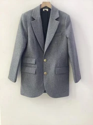 Grensoverschrijdende e-commerce winnerz24 nieuwe Z&@V wol nick revers losse pasvorm manchetten V-vormige achterkant logo vleugels coole coole stijl blazer