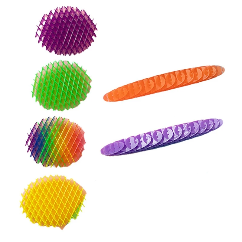 

6PCS Worm Big Fidget Toy Fidget Worm Unpacking Morphing Worm Six Sided Pressing Stress Relief Squishy Worms Stress Easy Install