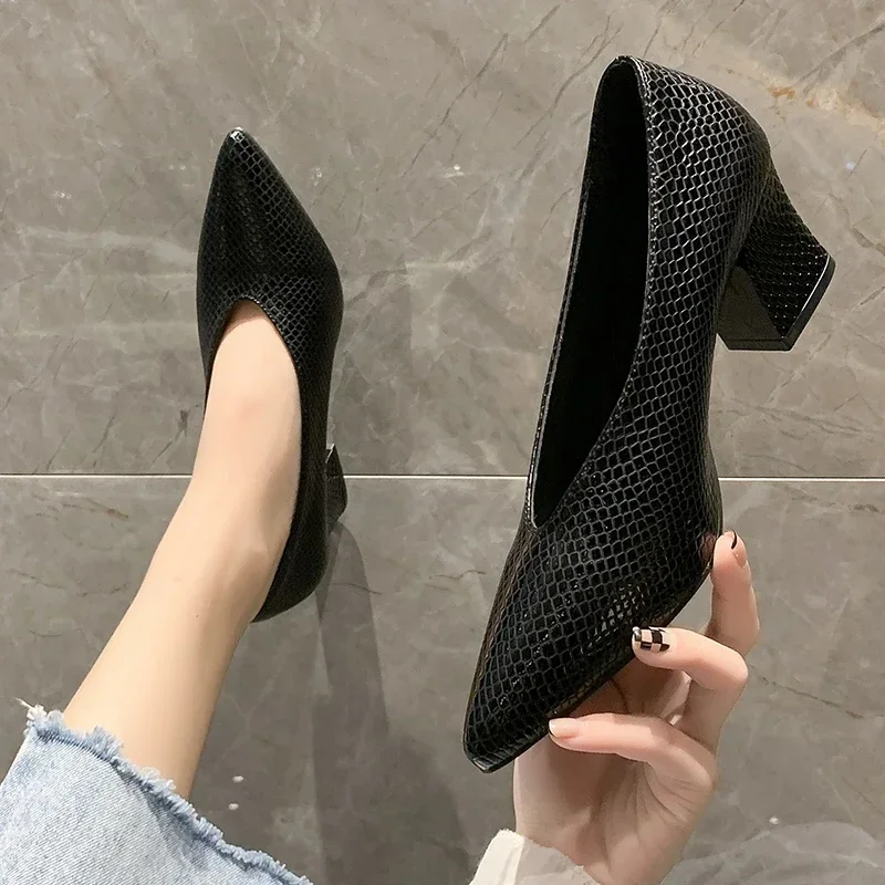 Sexy Pointed Toe Women Shoes Designer High Heels Retro Fad Leather Shoes 2024 Trend New Luxury Party Pumps Shallow Zapatos Mujer