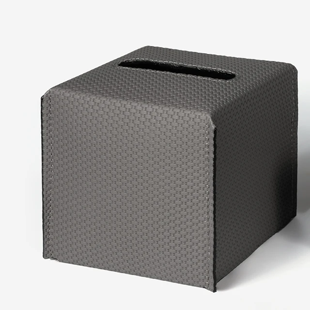 

Desktop Storage Supplies Custom Natural Square Napkin Storage Box Home Square Leather Tissue Paper Box