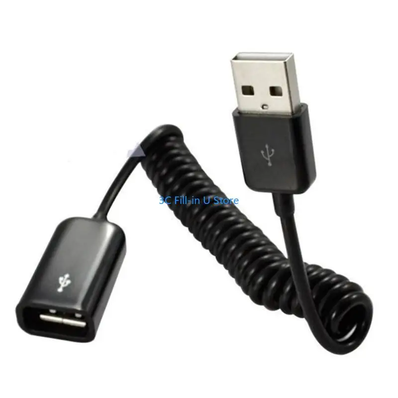G8TA 1M Spring Telescopic Extension Wire Cord For Charging Data Transmission