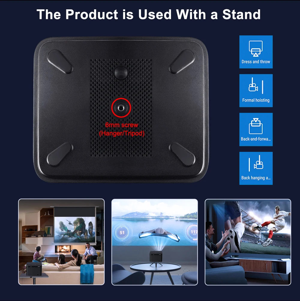 ThundeaL Full HD 1080P TDA5W Mini Tragbarer Bildprojektor Android WiFi 4K Video TDA5 Smart Home Theater Kino-Beamer – Detail 20