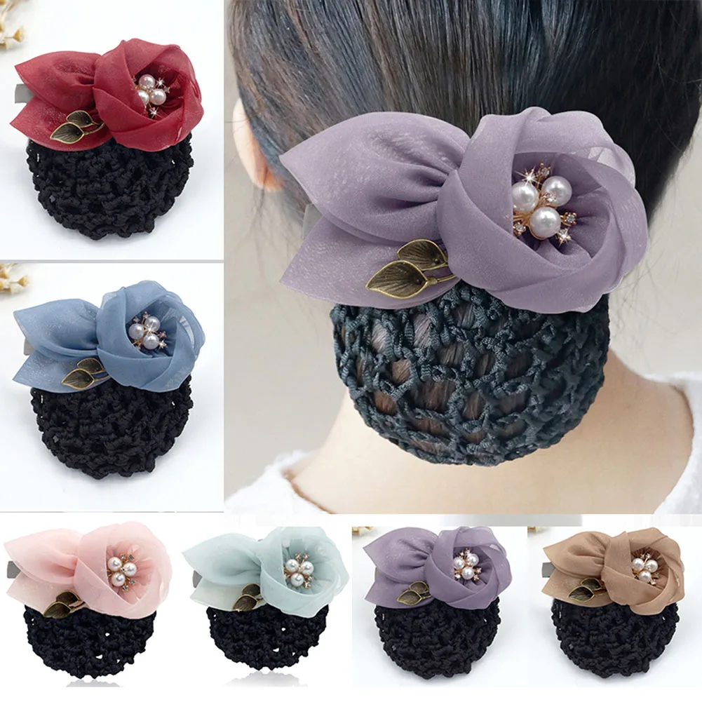 Summer New Arrival Womens Handmade Hair Bun Hair Clips Net Snood Cover Barrttes Hairnet Fashion Hair Accessories Free Shipping