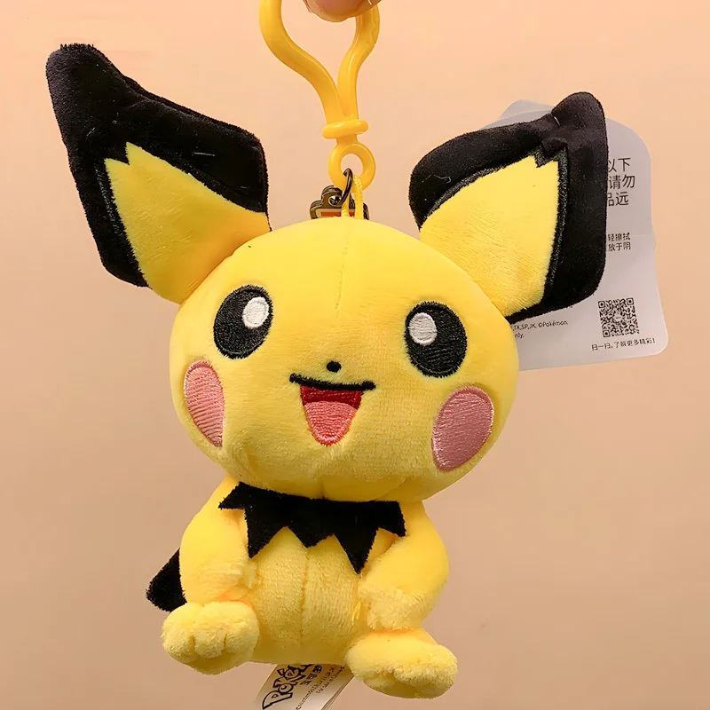 Genuine Animal Pokemon Series Pichu Pikachu Snorlax Plush Toys Cute Pendant Keyring Keychain Birthday Christmas Gifts For Kid