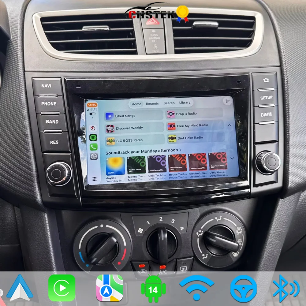 CHSTEK Android 14 Car Radio Stereo For Suzuki Swift 4 2011-2016 Carplay Multimedia Player GPS Navi WIFI 4G Bluetooth Head Unit