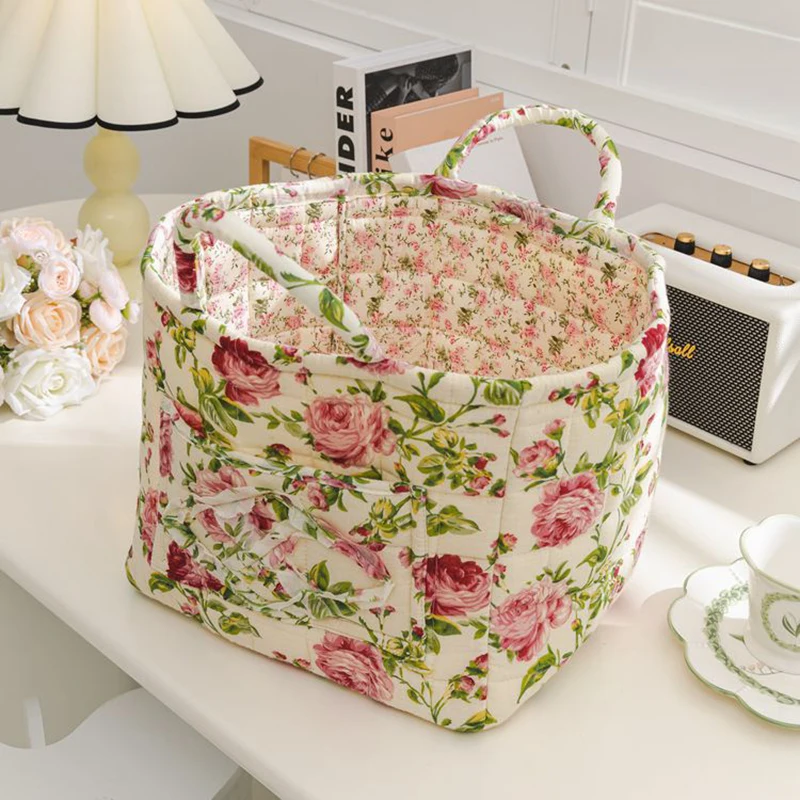 

Customizable Sweet Floral Women's Bento Handbags Retro Patchwork Ladies Tote Shoulder Bags Retro Flower Female Storage