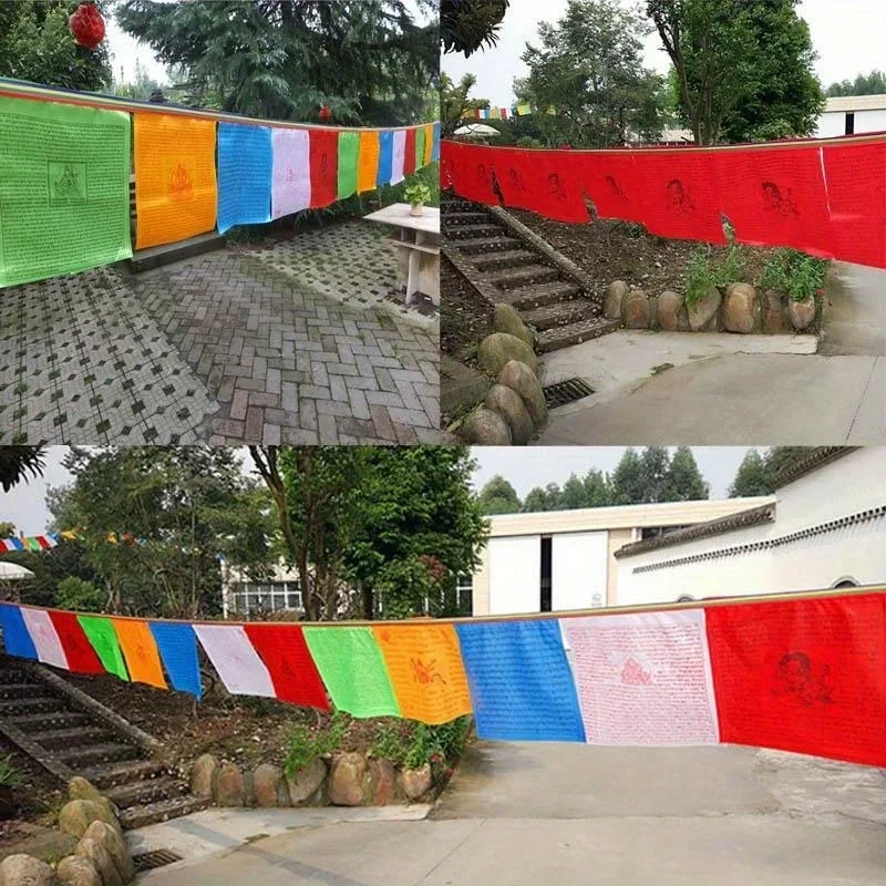 20 Sheets Religious Flags Tibetan Buddhist Supplies Color Print Prayer Flag Tibet Banner Garden Flags view 4