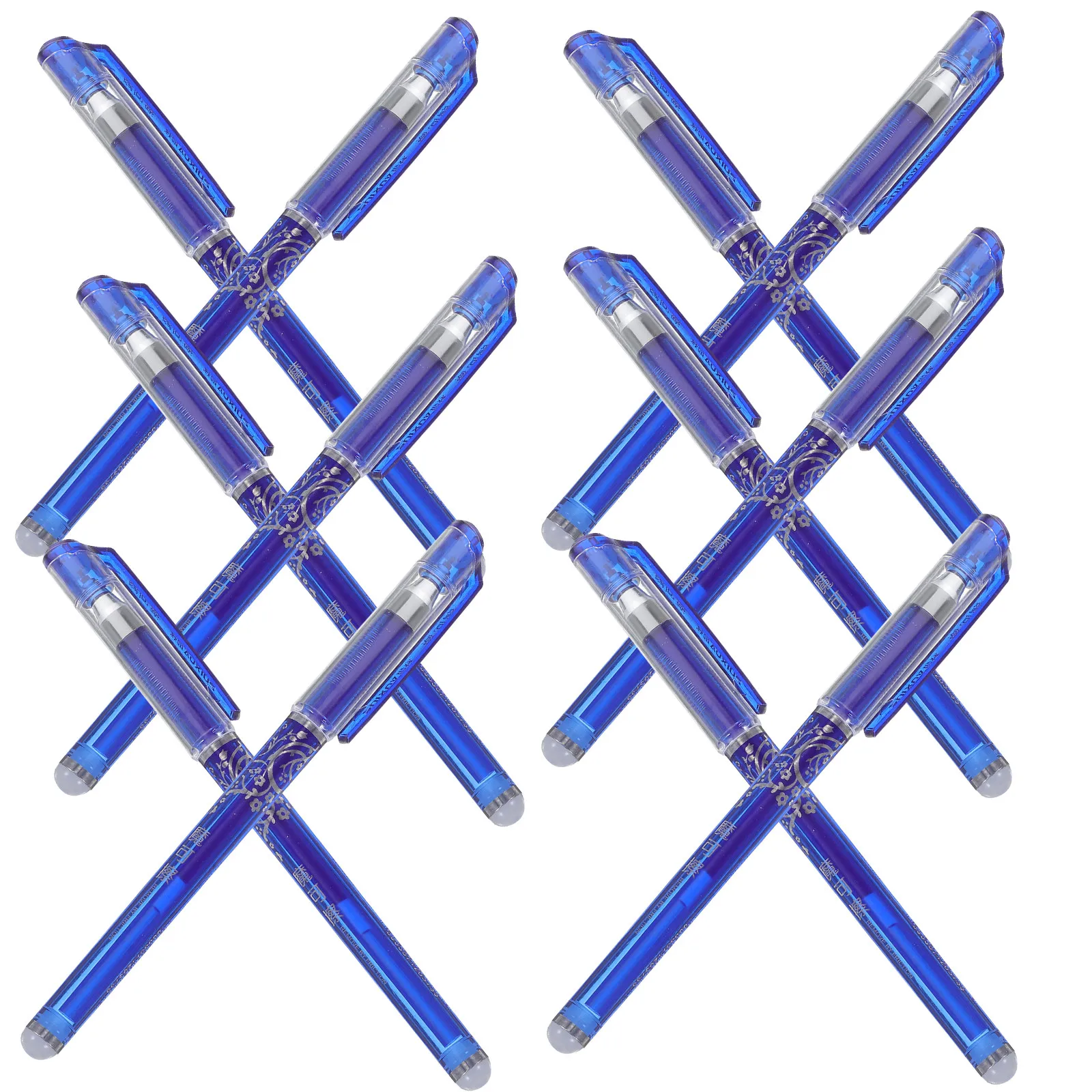 

12 шт. синих стираемых ручек с тонким наконечником 0,5 мм, стираемые чернила, без следов, легкие, портативные, для школы и офиса