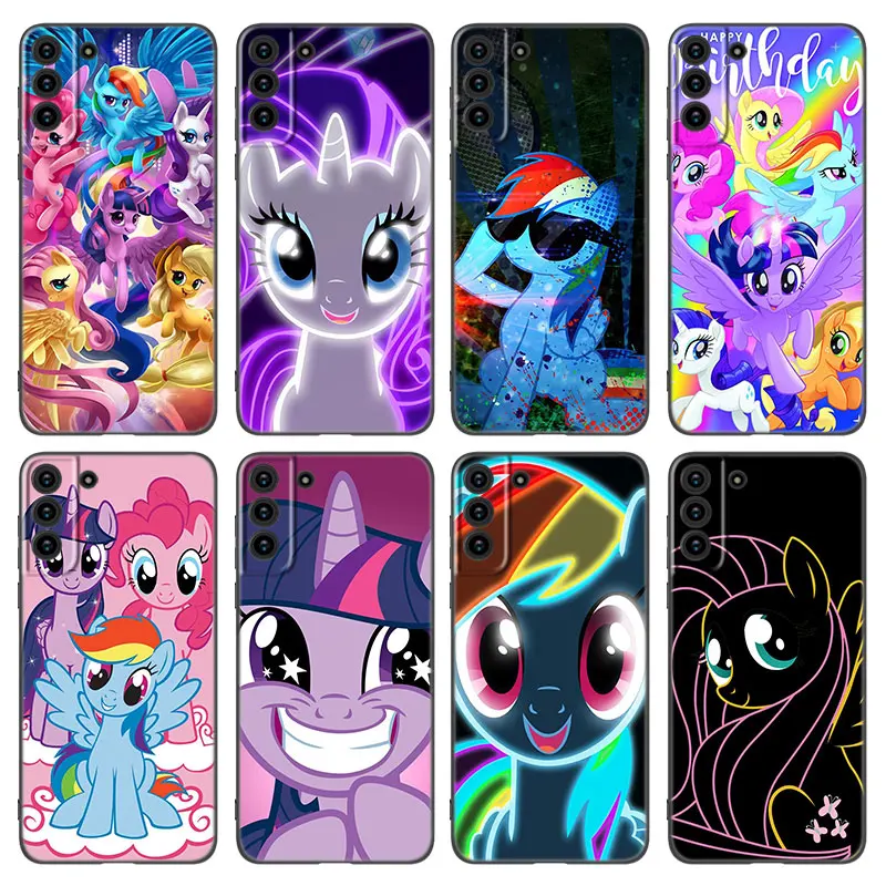 My Little Pony Black Silicone Phone Case For Samsung Galaxy S20 S23 FE S21 S22 S24 Ultra S10 Lite S8 S9 Plus S7 Edge