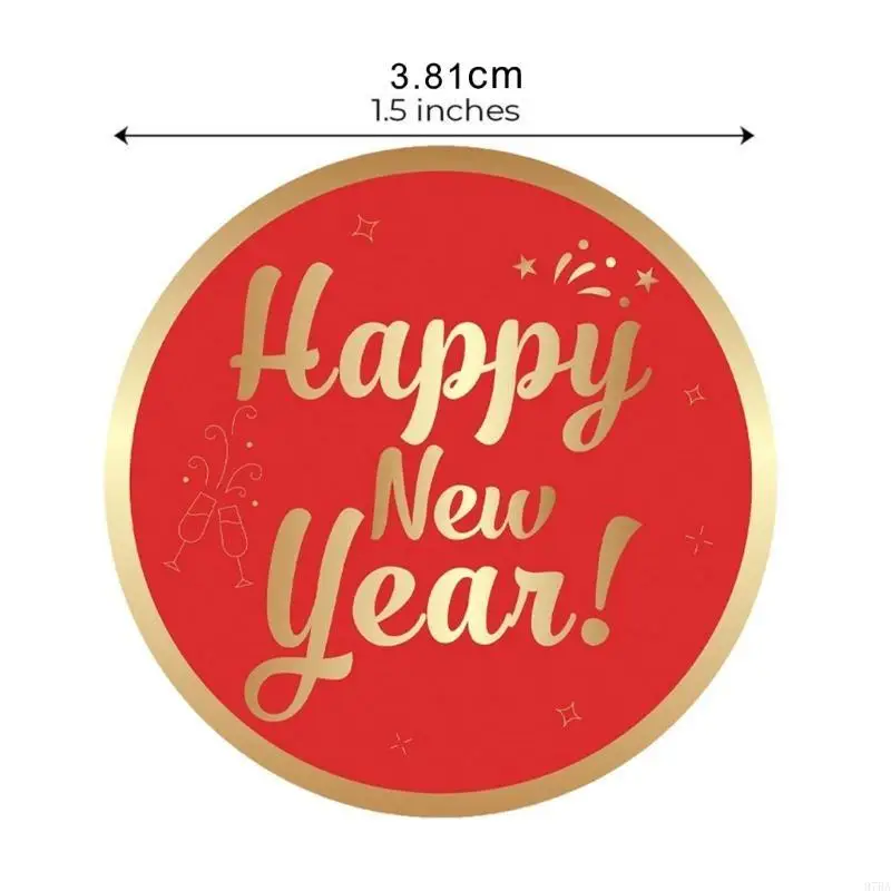 97BA 500 قطعة ملصق السنة الجديدة السعيدة 38 مللي متر عيد الميلاد لاصقة تزيين لصندوق المغلفات بطاقات عيد الميلاد كيس الحلوى #6