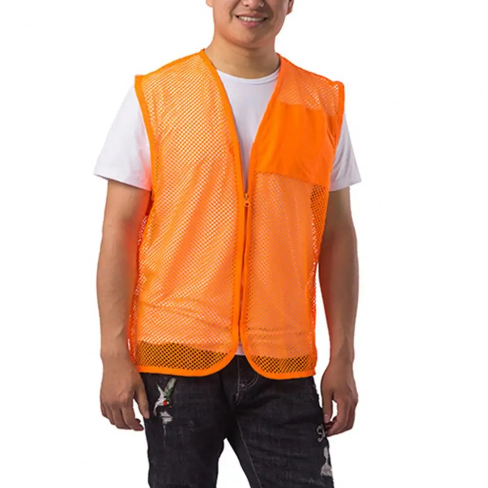 Work Clothes Men Vest Deep V Neck Mesh See-through Hollow Out Outdoor Vest Director Volunteer Waistcoat Fishing Cargo Vest