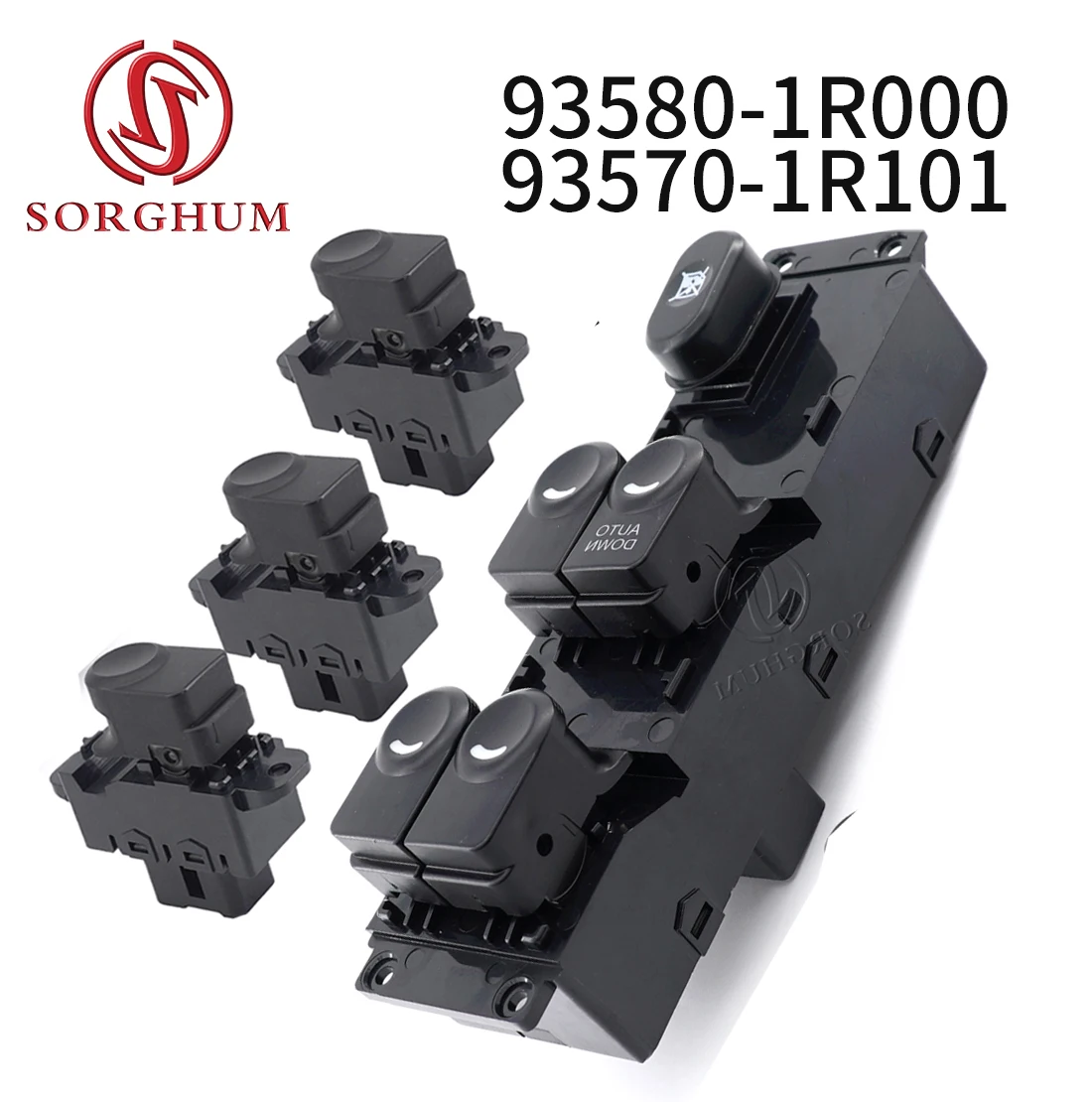 SORGHUM 93570-1R101 93580-1R000 For Hyundai 2011-2017 Accent Solaris Front Left Car Passenger Door Window Switch 935701R101 Auto