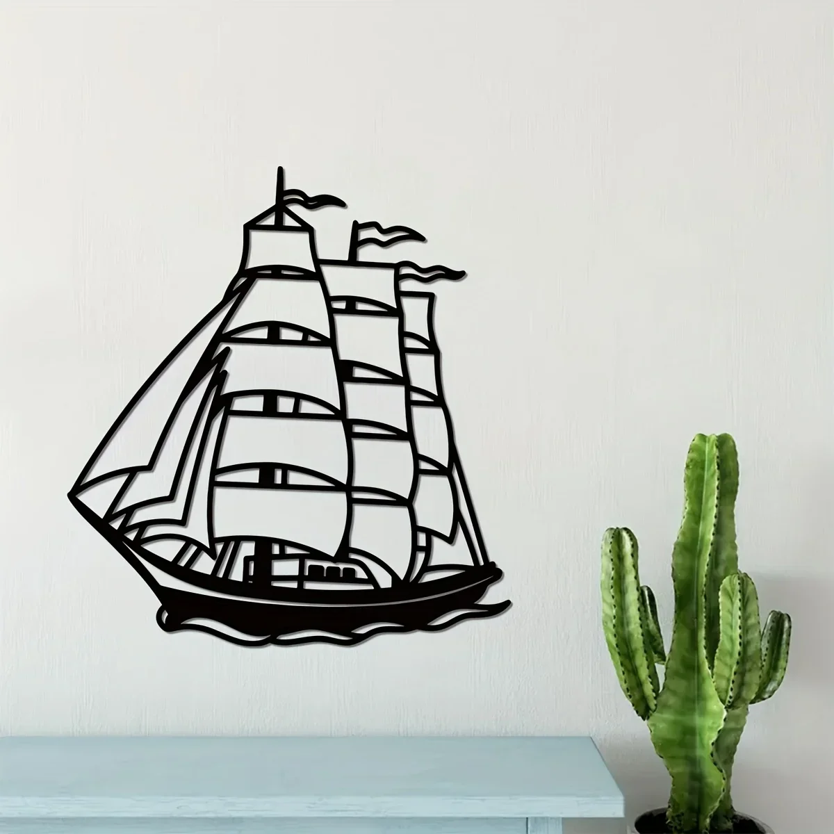 CIFbuy Metal Sailboat Wall Art, Antique Ship Decor, Sailing Ship Metal Sign, Nautical Metal Wall Art, Gift Hanging Wall Art