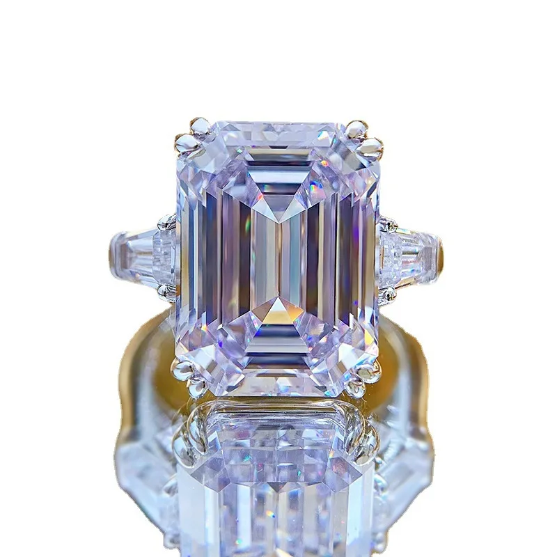 Luxury Solitaire Big Rectangle CZ Women Wedding Ring Engagement Ring Evening Party Elegant Female Fashion Jewelry Gifts