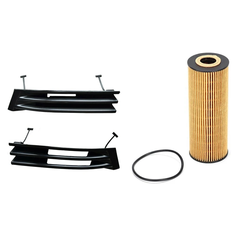 Ventilation Grill Bumper Lower Grille Inner L/R For Mercedes W202 S202 C-Class 1993-1997 & Engine Oil Filter Kit