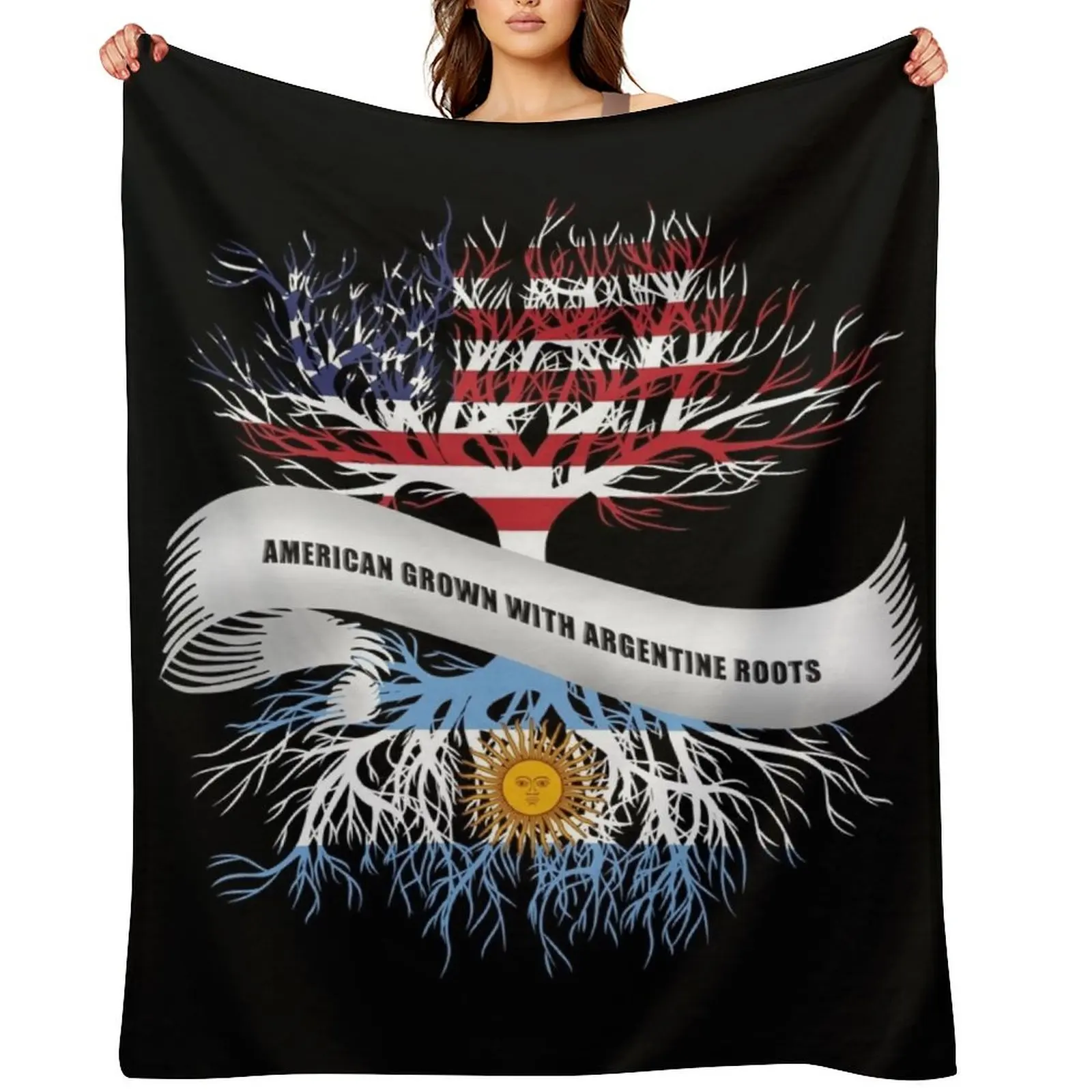 

American Grown with Argentine Roots Argentina Throw Blanket Blankets For Bed For Sofa Thin blankets ands Blankets
