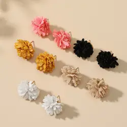 10 pieces of floral fabric earrings set, fresh and simple, light luxury women's fashion set, vacation tourism show, ball earring