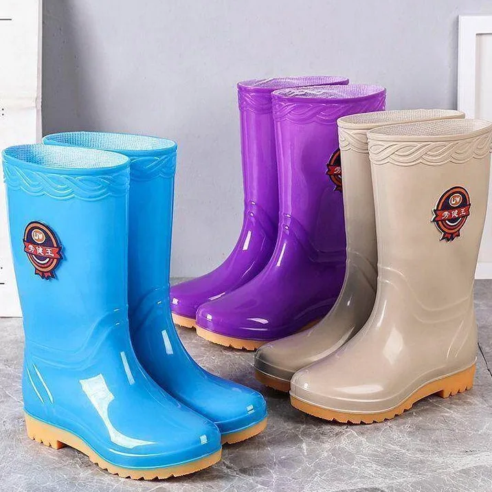 Large Size High-Tube Women's Rain Boots Oxford Bottom Kitchen Waterproof Work Gloves Wear-Resistant Water Shoes Labor Protection - view 3