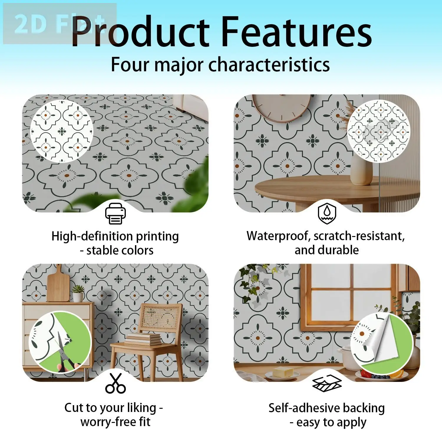 Nordic Style Geometric PVC Floor Sticker Self Adhesive No Glue Non Slip Wear Resistant Rental Apartment Makeover Floor Leather
