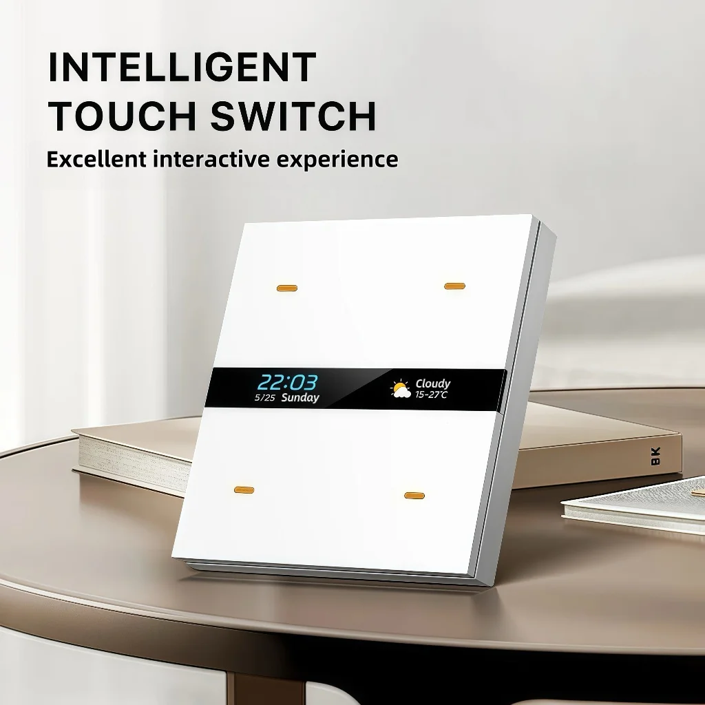 M8Pro Tuya Smart Switch, Zigbee 3.0 Hub: HD Weather/Clock Display, Scene Setting, Multi-Device Control Switch