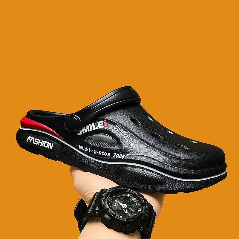 

Летние мужские пляжные сандалии, модные мужские тапочки из ЭВА, противоскользящая мужская повседневная обувь, удобная износостойкая садовая обувь