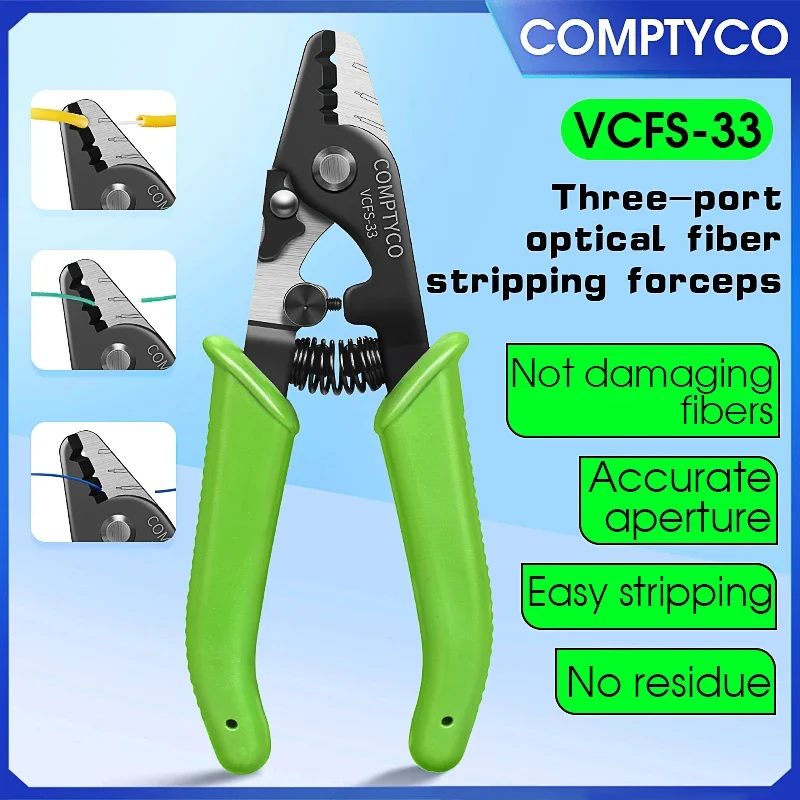 

VCFS-33/VCFS-3/VCFS-30 Three-port Fiber Optical Stripper/ Pliers/ Wire Strippers FTTH Tools Optical Fiber Stripping Pliers