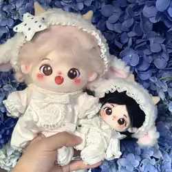 10/20cm Cotton Doll Clothes Mini Clothes Plush Lamb Headwear +Jumpsuit Suits For Cotton Stuffed Dolls Toys Accessories