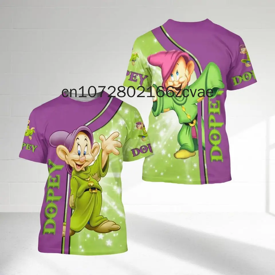 2025 New Dopey T-shirt 3D Printed Disney Men's Women's And Children's Round Neck Casual Street T-Shirt