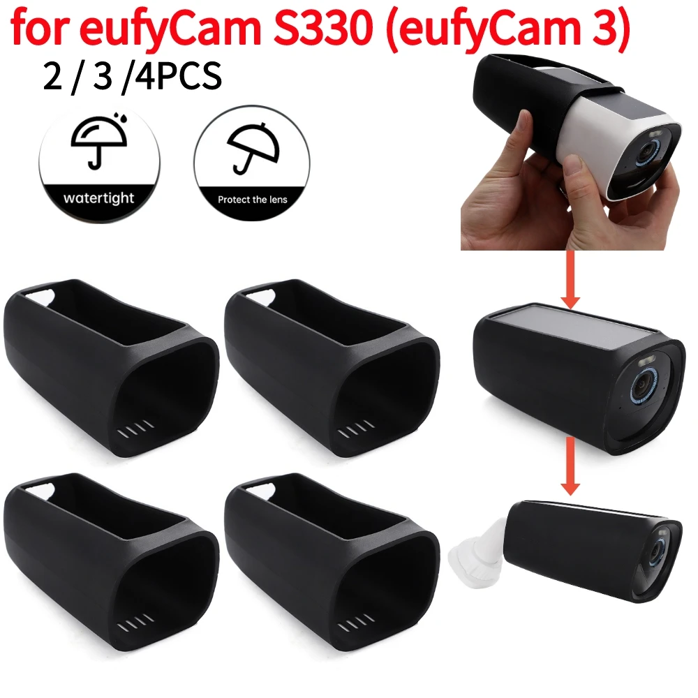 2/3/4/6PCS Camera Case Housing Anti-fall Silicone Security Camera Protective Case Anti-scratch for Eufycam S330 Eufycam 3