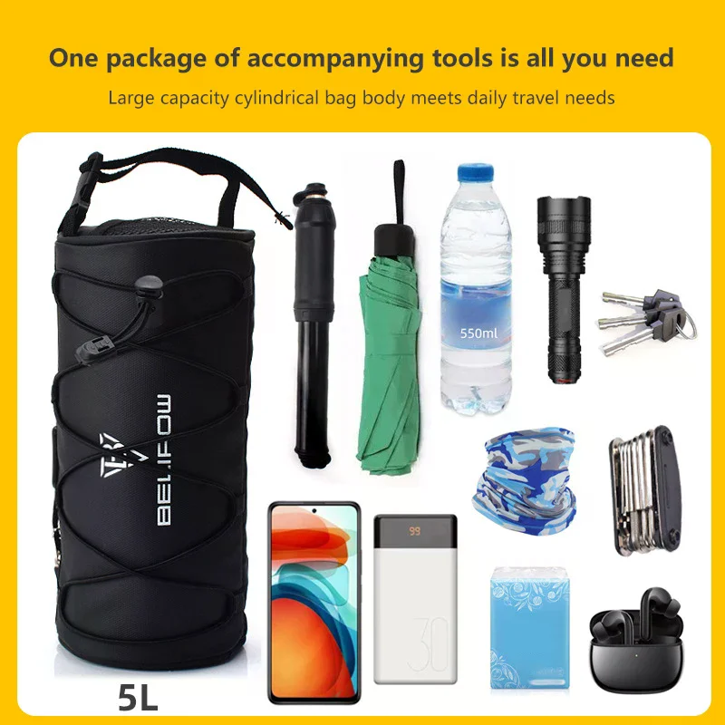 High-Capacity Waterproof Bike Bag for Handlebar, Suitable for Road and Mountain Bikes