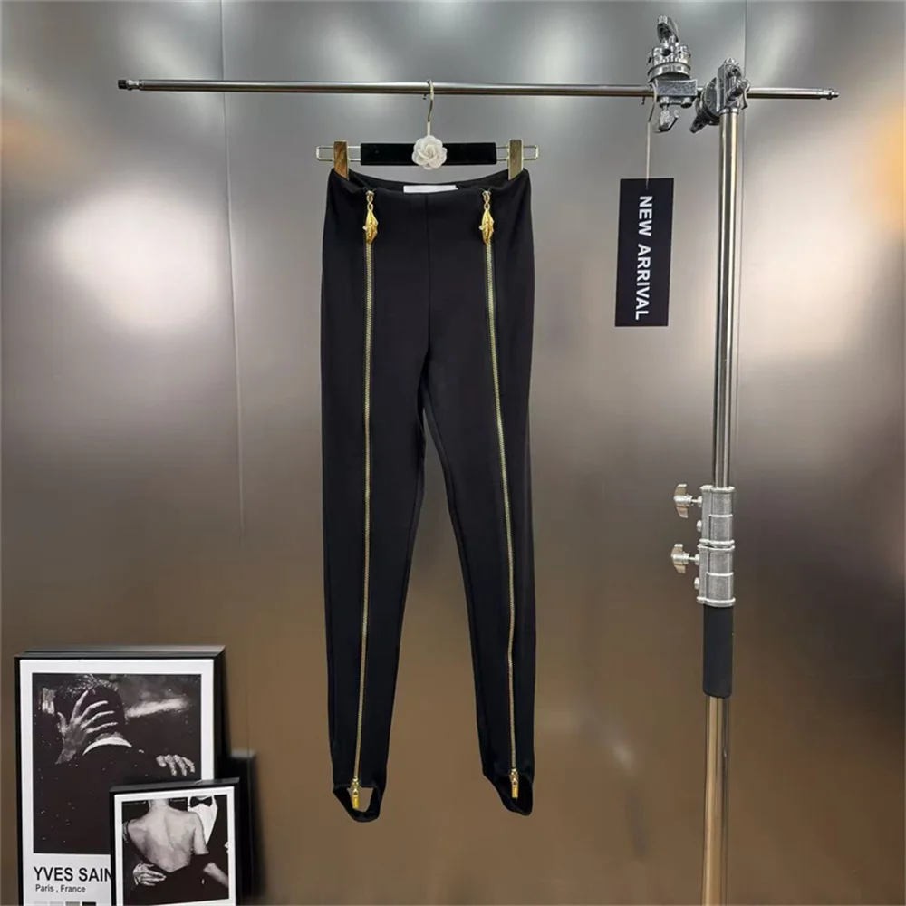 

Женские леггинсы 202, трикотажные, эластичные, на молнии, с высокой талией, женская одежда, леггинсы, новинка Y2K, высококачественные брюки