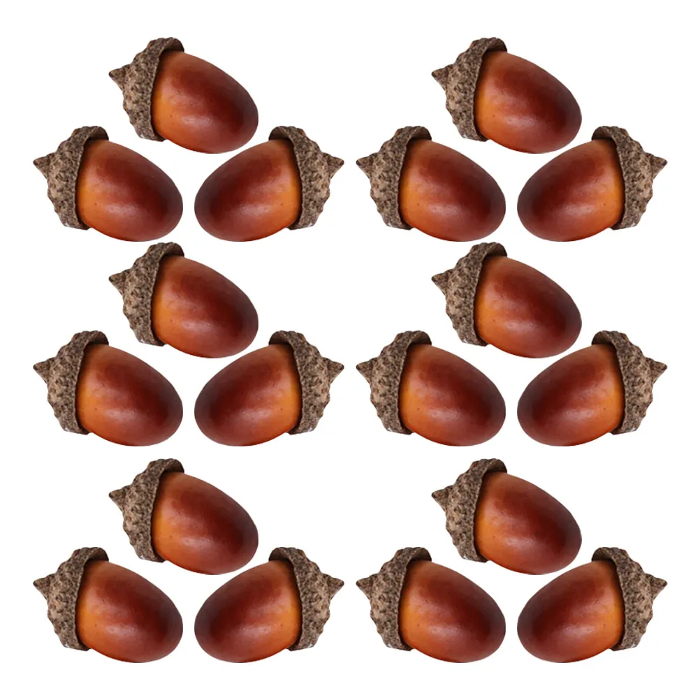 

40 Pcs Acorn Ornaments Artificial Indoor Vase Filler Foam Baubles Faux Decoration