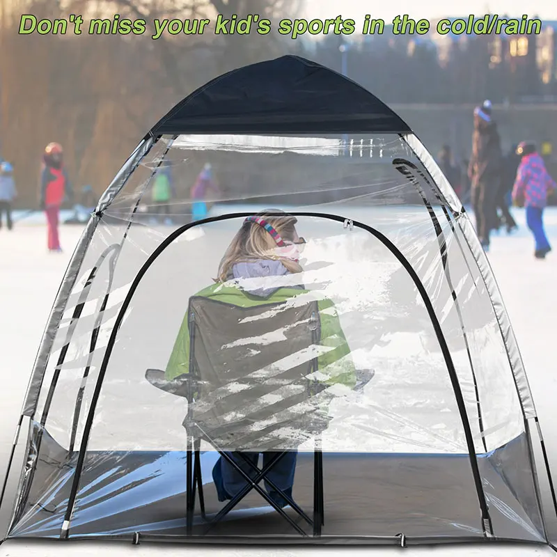 Sport Tent with Removable Top Cover, All Weather Shelter with Sealed Floor, Clear Bubble Tent, for Outdoor Sports Games&Events