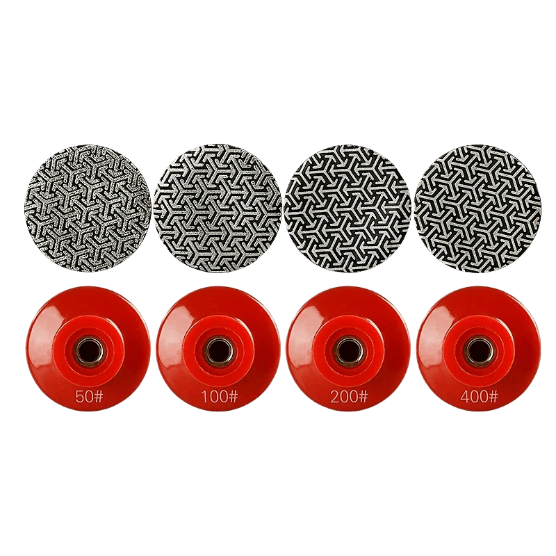 4pcs/set 2 Inch 50mm Electroplated Diamond Polishing Pads Fast Removal Tile Glass Concrete Stone Sanding Disk Metal Polishing