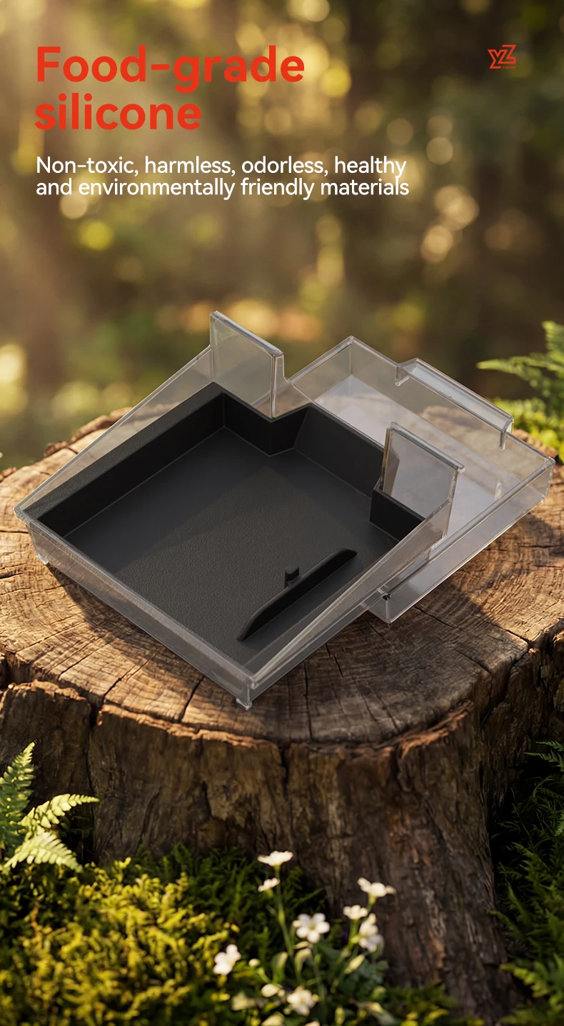 YZ Für Tesla Model 3 Y YL Highland Juniper 2025 2026 Mittelkonsolen-Organizer Doppelschichtiger Versteckter Aufbewahrungsbox TPE Silikonmatte – Detail 9