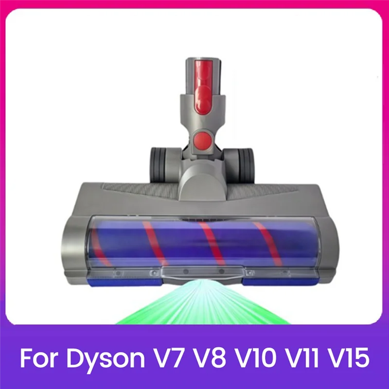 

【Popular】Soft Roller Brush Head For Dyson V7 V8 V10 V11 V15 Vacuum Attachments With Green Dust Light For Carpets Hardwood Floor