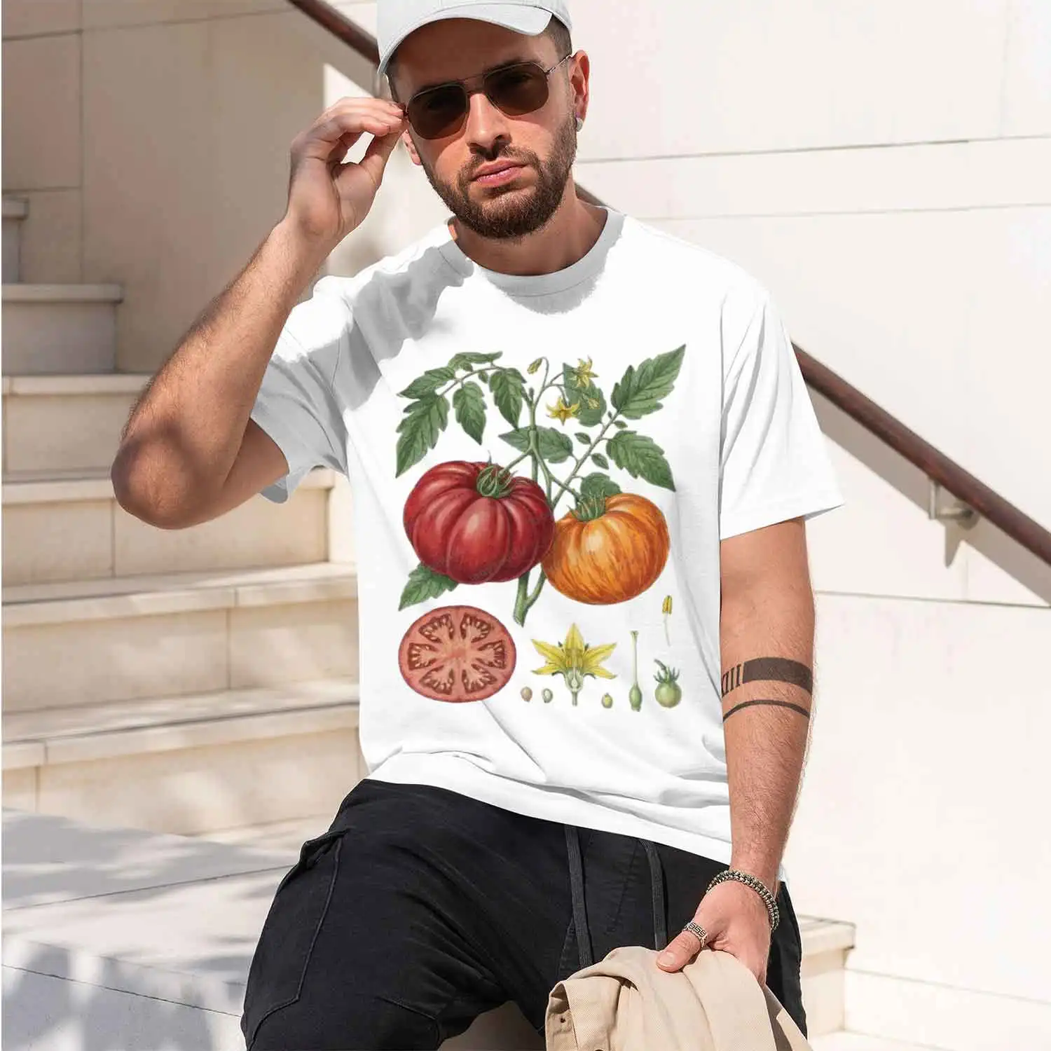 Vintage Tomato Botanal Vegetable Illustration T-Shirt Heirloom Tomato Shirt Cottagecore Tee Plant Lover Gift Harajuku 2026 New M