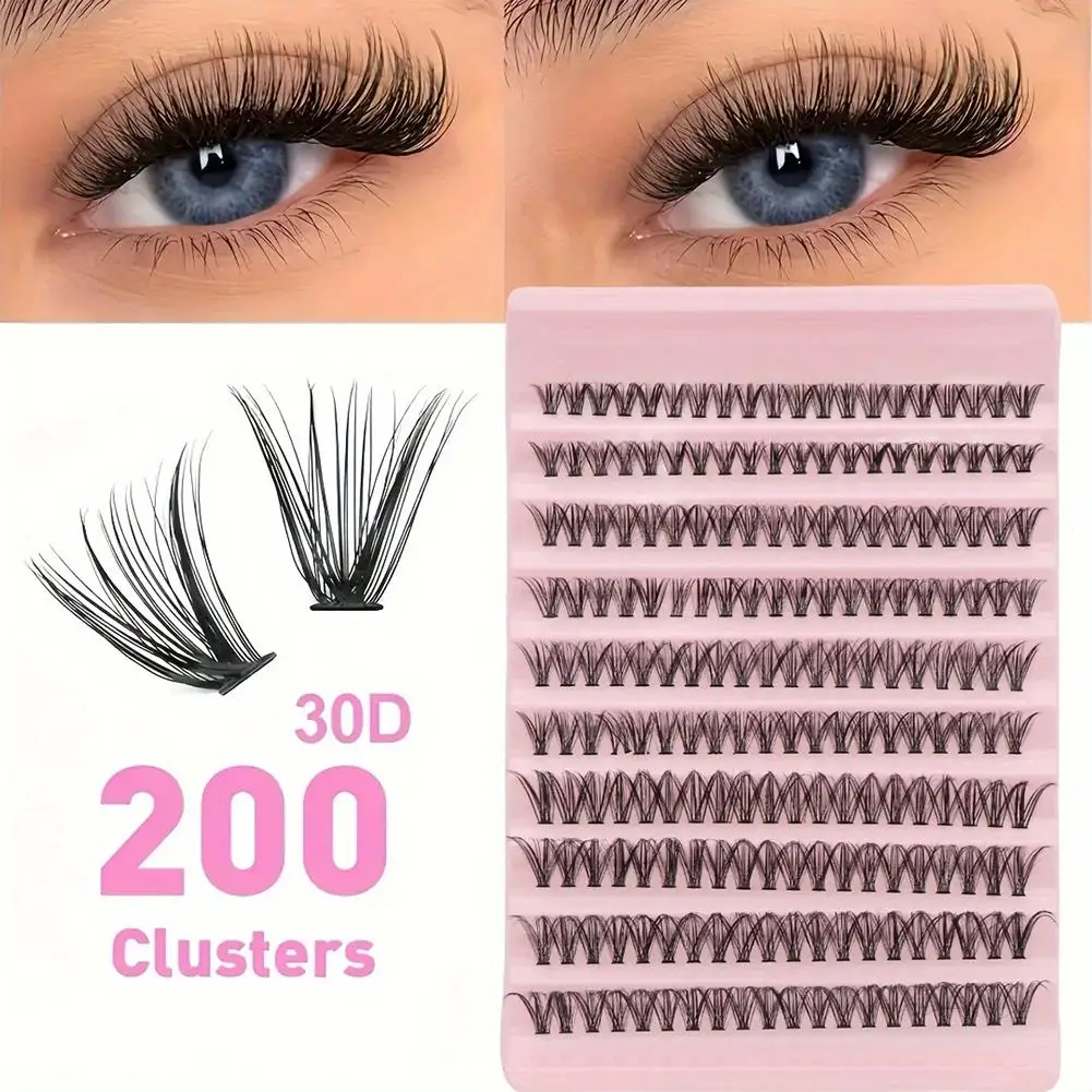 DIYまつげクラスターキット 30D/40D 極太個別まつげ まつげ＆シール＆リムーバー フェイクミンクまつげ まつげエクステ