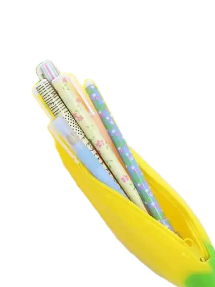 

10pcs/lot Novelty Funny Silicone Portable Yellow Banana Coin Pencil Case Unique Purse children banana wallet