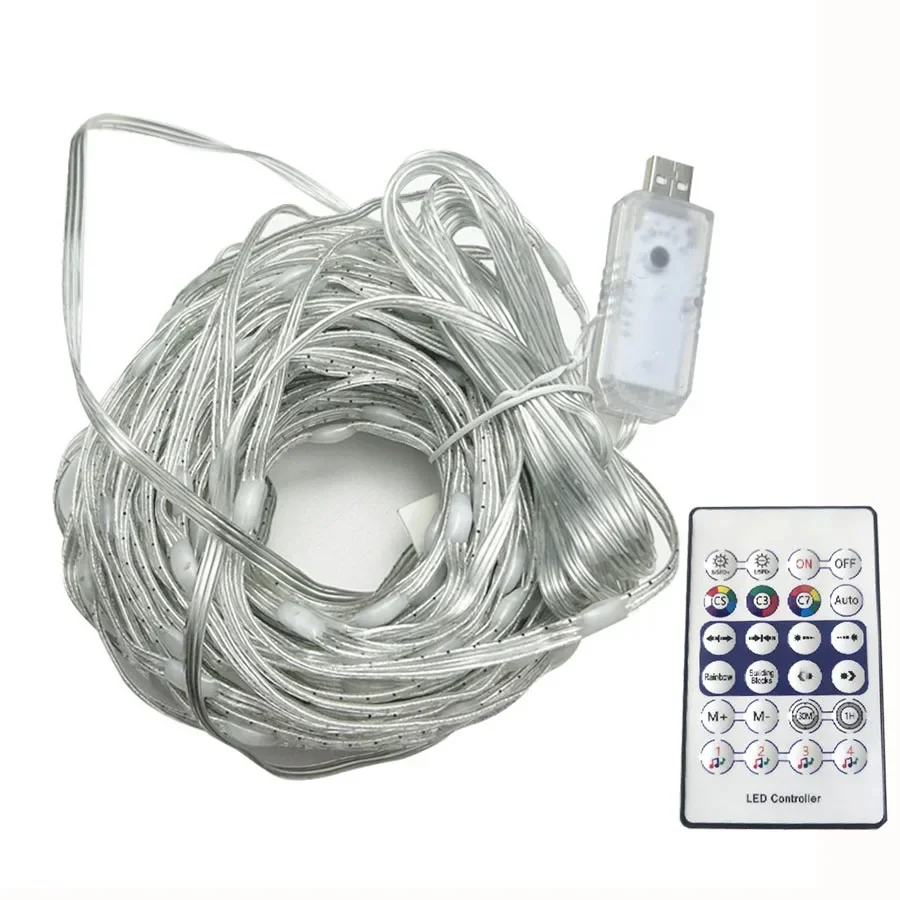 10M 20M 40M USB Powered Smart App Fairy Lights With Remote Outdoor RGB App Christmas Tree String Light For Wedding Party Decor