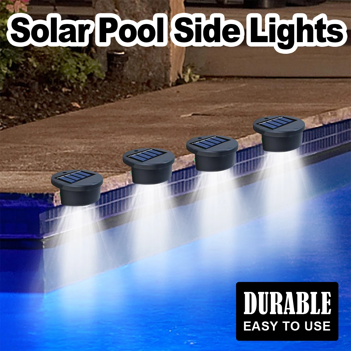 

Solar Swimming Pool Side Led Light Underground Deck Outdoor Lights Stair Step For Decoration Wall Fence Waterproof Inground Lawn