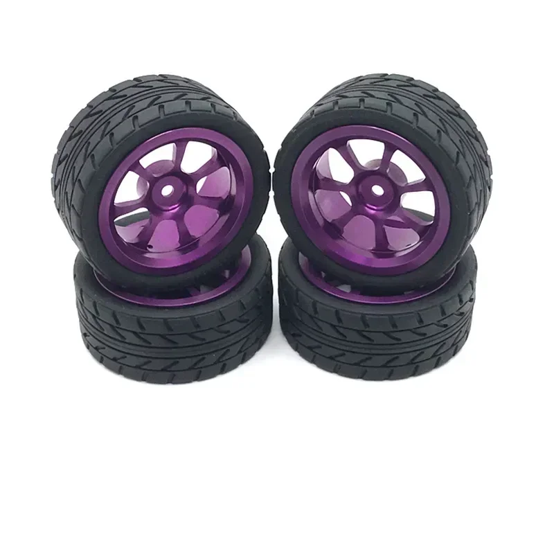 Voor Wltoys 144001 144002 124016 124017 124019 124018   RC auto-onderdelen 65 mm metalen velg + rubberen band met hoge grip