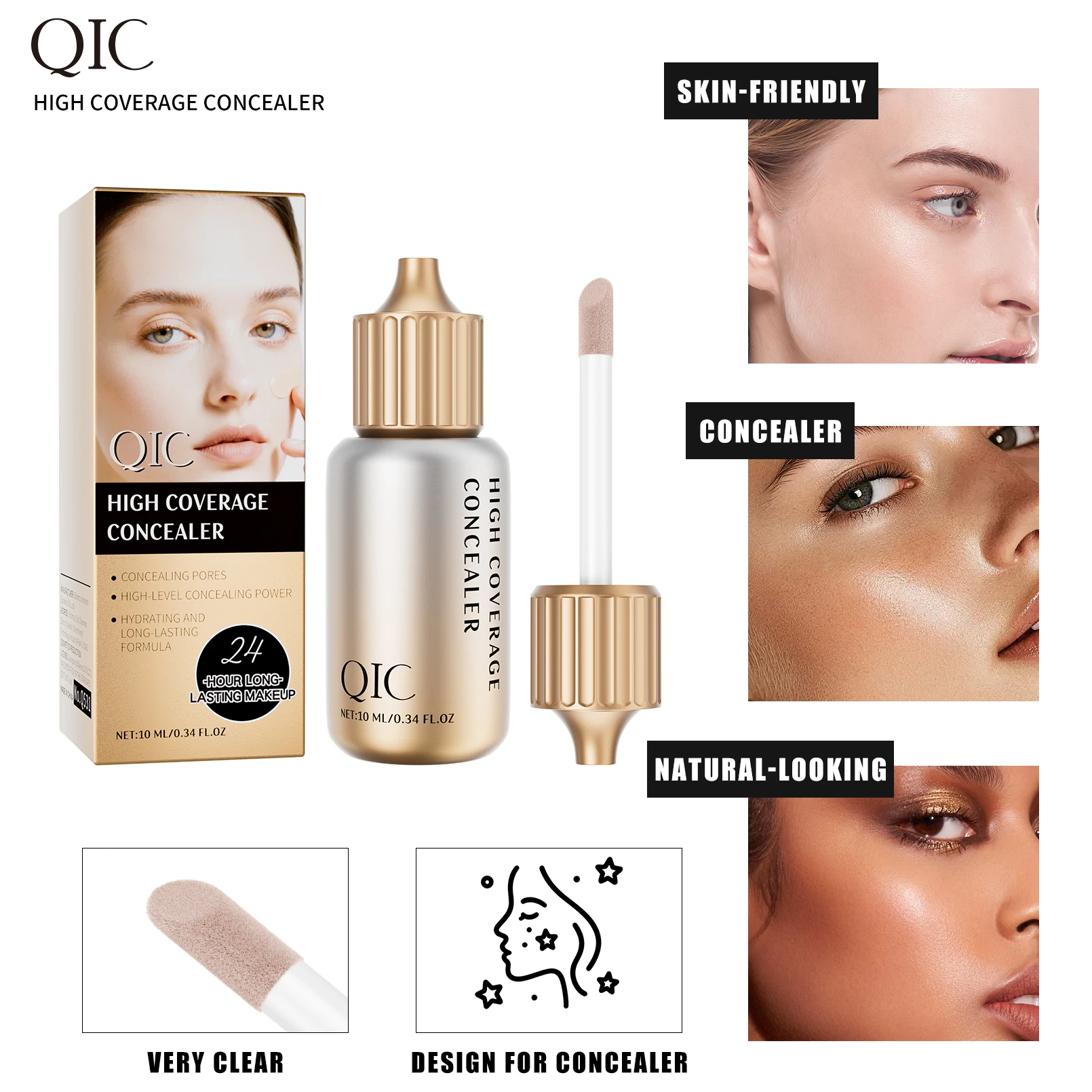 5 colori Correttore setoso Correttore Copertura Segni di acne Macchie Cerchi scuri Viso Schiarente Sbiancamento della pelle Correttore