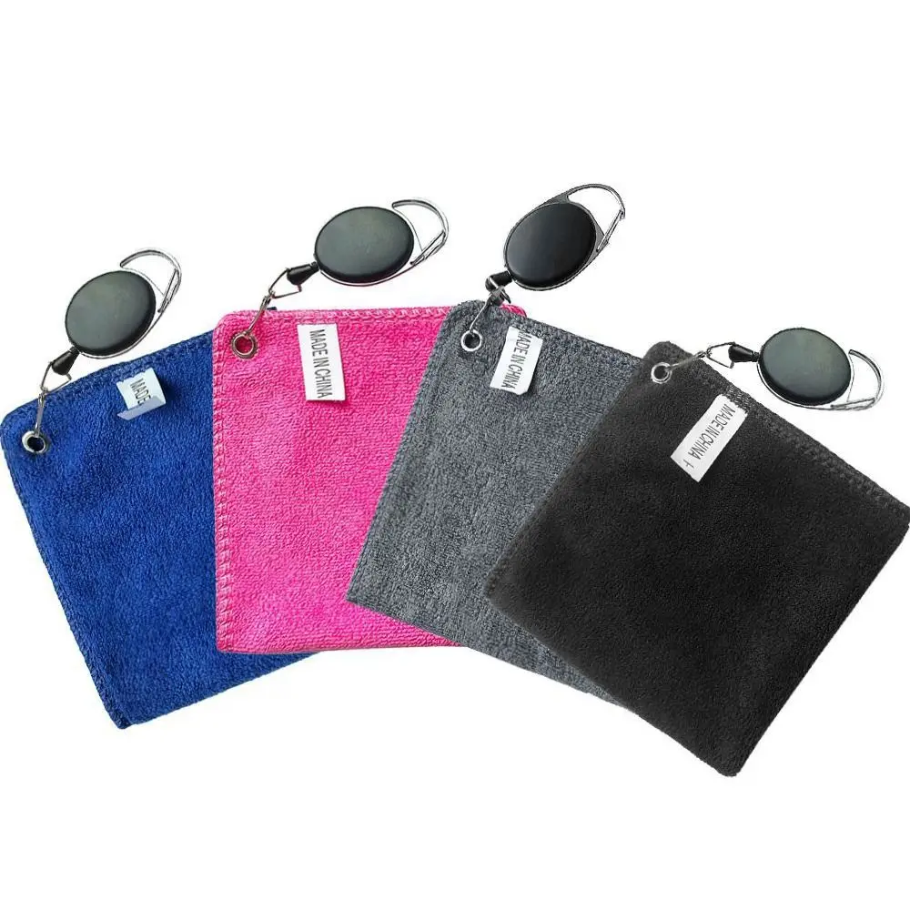 Durable Microfiber Golf Towel with Retractable Hook Quick Drying Golf Wipe Cloth Absorbent Golf Cleaner Golf Supplies - view 5