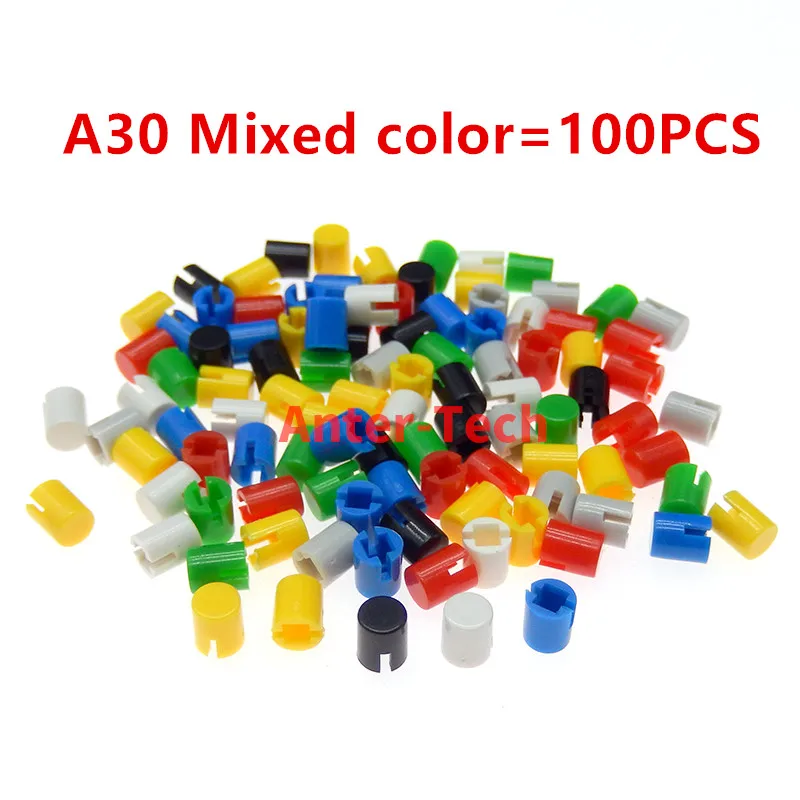 100PCS A30 button open key cover Square inner diameter 2.4*2.4mm Fit 6*6* 7.3mm touch switch touch switch cap