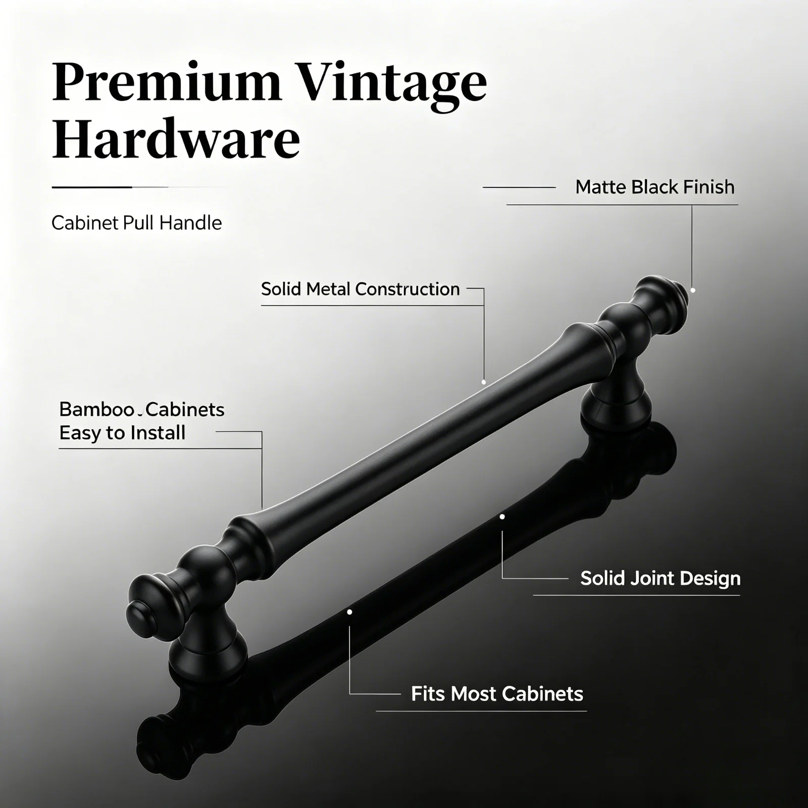 10PCS Matte Black Cabinet Hand - Furniture Hardware Black recension och pris