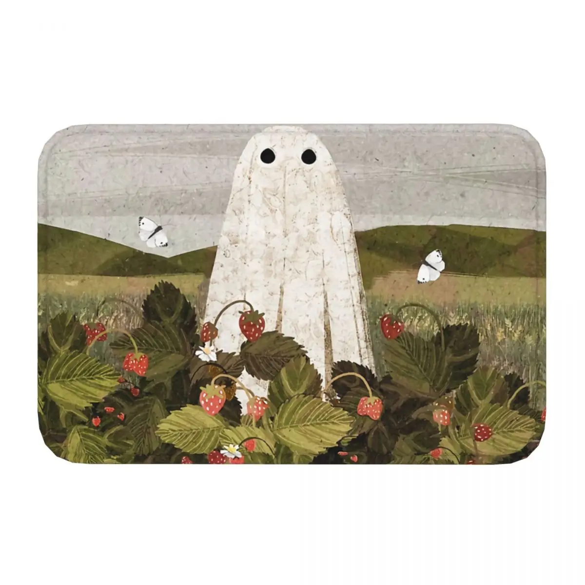 Ghost Bathroom Mat Strawberry Doormat Kitchen Carpet Entrance Door Rug Home Decoration