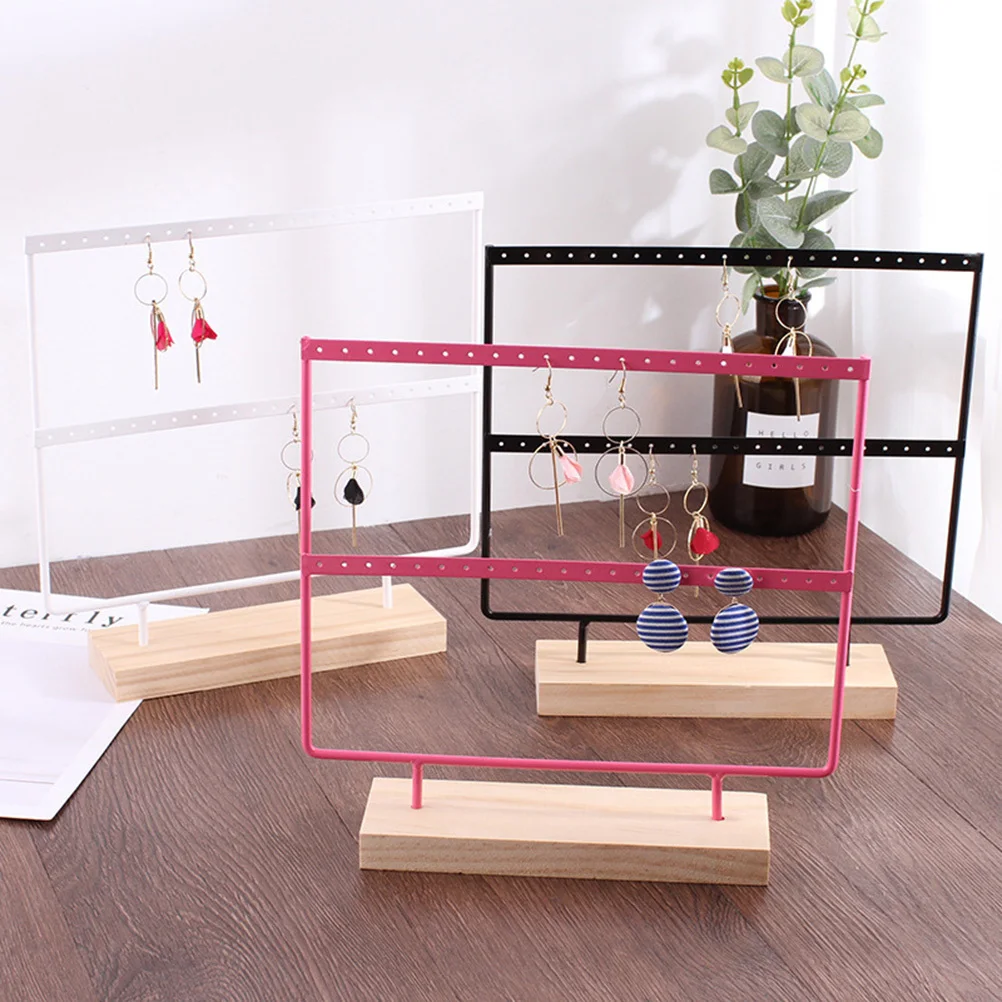 

Black Wrought Iron Earrings Stand Holder Sturdy Jewelry Organizer Display Rack Earring Holder for Vanity Dresser Gift Display