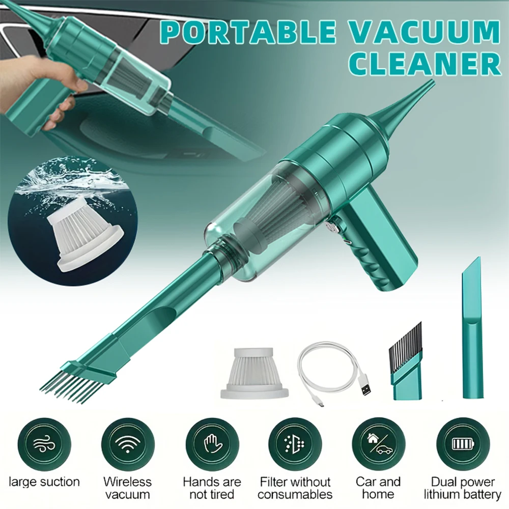 Portable Car Wireless Vacuum Cleaner Wet Dry Vacuum Cleaner Cordless Handheld Auto Vacuum Home Car Dual Use Mini Vacuum Cleaner